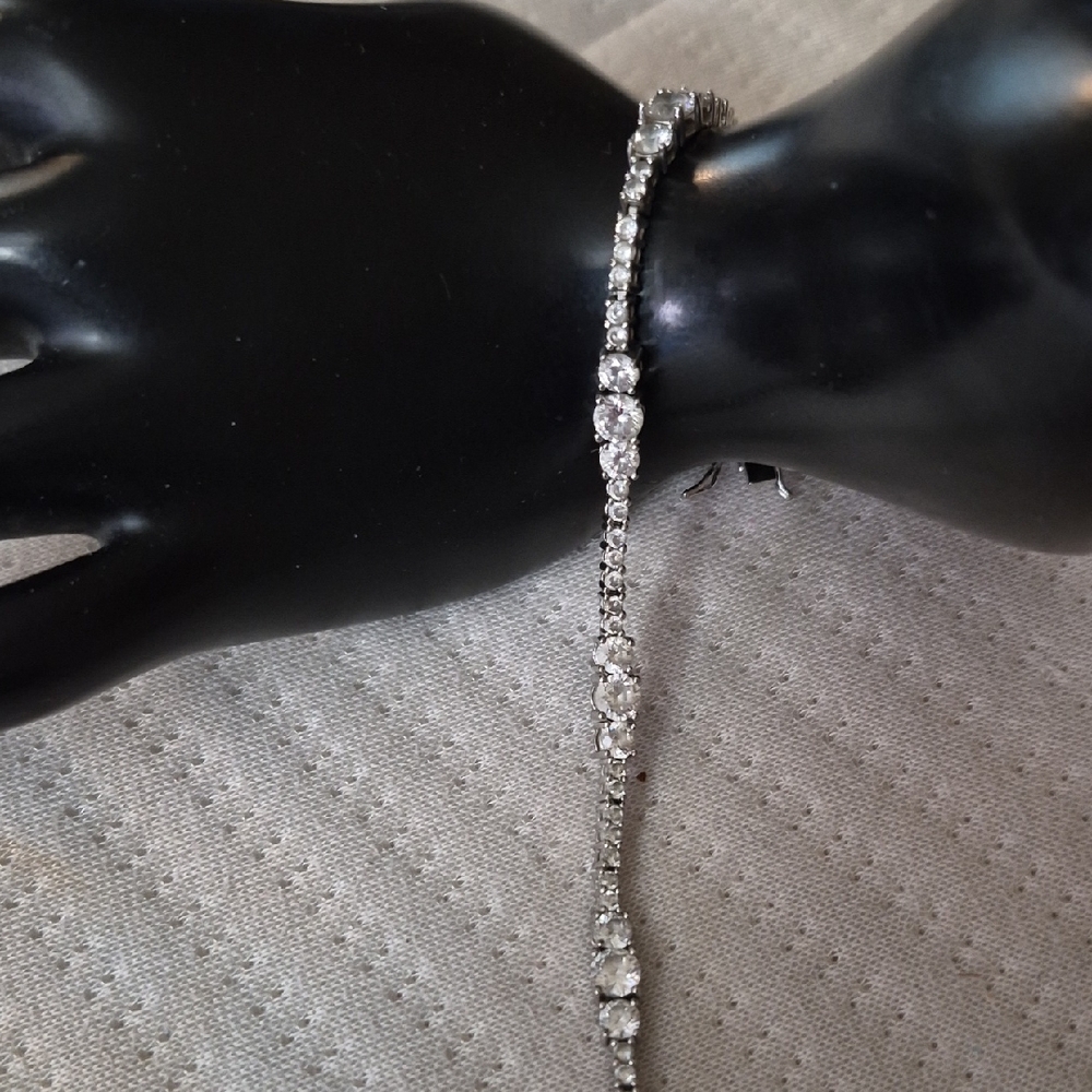 Sterling silver CZ Multi stone tennis bracelet